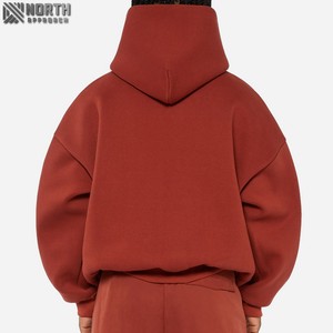Hombres Baggy 400gsm Fleece Hoodie Custom Logo Algodón Grueso Peso pesado Oversized Streetwear Sudadera con capucha recortada Fabricantes - Product Image 2