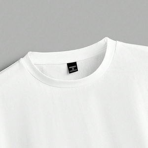 T-shirts surdimensionnés pour hommes T-shirts 100% col épais en coton T-shirt uni surdimensionné à col montant pour hommes - Product Image 2