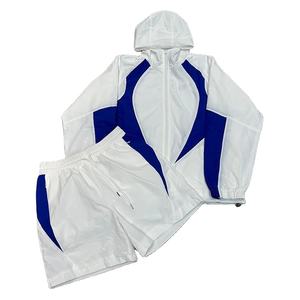 Custom Casual Breathable <b>Summer</b> <b>Men's</b> <b>Jacket</b> Sweatsuit Shell Tracksuit Sets Knitted Fabric Silk Screen Printed Custom Color Low - Product Image 1