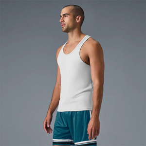 Débardeur musculaire pour homme, vêtements de sport, salle de sport, séchage rapide, respirant, coton mélangé écologique, décontracté, streetwear quotidien, OEM personnalisé - Product Image 5