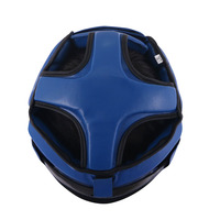 Helm tinju kulit PU anak-anak MMA, penutup kepala latihan wajah penuh biru MUAY THAI harga grosir