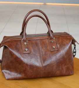 Sacs de sport en cuir Crazy Horse faits à la main grands hommes voyage Weekender sac de nuit sac de voyage en cuir véritable - Product Image 2