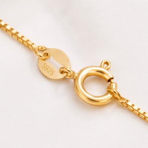 Colar de Corrente Box em Prata Esterlina 925 Banhado a Ouro 0.65mm, Joia Minimalista com Elo Quadrado 45cm - Product Image 5