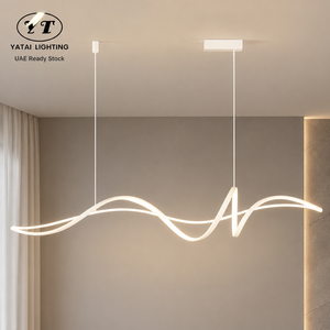 Luminaire suspendu moderne en métal à LED, tricolore, à intensité variable, avec télécommande, hauteur réglable, pour salle à manger, îlot de cuisine - Product Image 1
