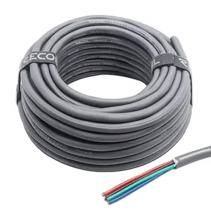 קצה RLW418-100 100ft תכליתי 4-מנצח 18AWG חוט, מתח נמוך RGB , LED הארכת רמקול חוט