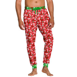Pantalones de chándal navideños de poliéster para hombre, pantalones de chándal navideños acogedores, pantalones cálidos para correr, ropa de descanso de invierno - Product Image 5