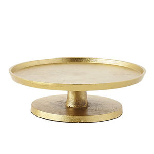 Support rond de gâteau de mariage en métal d'or de fonte d'AluminumAntique - Product Image 5