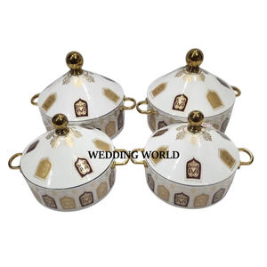 Nueva colección, juego de ollas aisladas, de lujo de tres diseñadores cazuela, forma redonda, diseño de tendencia, calentador de alimentos de Ramadán - Product Image 3