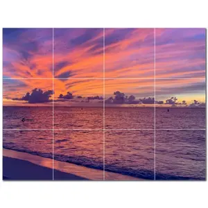 Papier peint mural de carreaux de céramique Sunset PT500961 32 "W X 24" H Lot de 12 carreaux 8x8 - Product Image 1