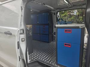Heavy Duty OEM Mobile Workshop Van Shelving System with <b>Lockable</b> <b>Cabinets</b> and Drawer Storage for Commercial Service Vehicles - Product Image 4