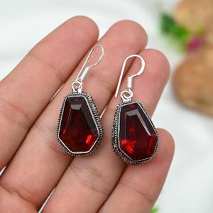 925โกเมนชุบเงินสเตอร์ลิงประดับแบบโบฮีเมียน - Product Image 5