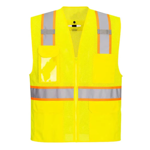 Meilleur gilet de sécurité pour hommes de qualité supérieure, haute visibilité, imperméable, respirant, en polyester, pour la construction, le sauvetage routier - Product Image 1