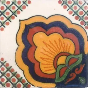90 azulejos de porcelana esmaltada mexicana para uso en piso interior para dormitorios TALAVERA MEXICO POTTERY # C066 Uso de piso de pared de ladrillo refractario - Product Image 1