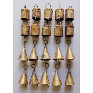 Handmade Rustic <b>Tin</b> Metal Craft Bells 20pcs 2 for Home Dcor Vintage Wholesale Decorative Bell Collection - Product Image 1