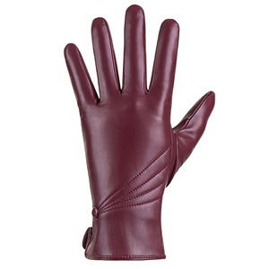 Gants en cuir d'agneau véritable doux et épais, chauds et tendance, pour l'hiver, couleur unie, écran tactile, décontractés pour l'extérieur - Product Image 3