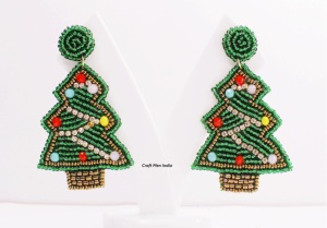 Handmade Bohemian Style Imitation Pearl Fruit Embroidery <b>Earrings</b> with Crystal and Rhinestone Beads Holiday Jewelry From India - Product Image 4