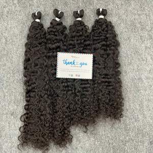 Envío listo Oferta de Año Nuevo 100% Extensiones de cabello humano virgen vietnamita Vapor negro Pequeño Fuzz Trama rizada Onda Tejido de cabello - Product Image 3