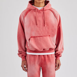 Ensemble sweat à capuche et pantalon en molleton délavé pour homme – Survêtement personnalisé respirant pour l'automne - Product Image 3