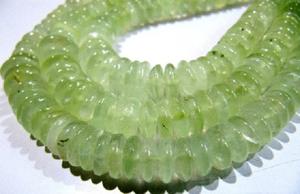 High Quality Natural Prehnite Green German Cut Smooth Rondelle Beads 6-10mm <b>Graduated</b> 8-Inch Strand <b>Jewelry</b> Making Supplies - Product Image 2