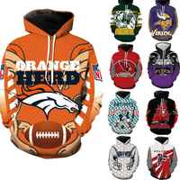 Sudadera con Capucha de Moda con Estampado Clásico en 3D, Sudadera de Manga Larga para Adolescentes, Chándal para Hombre, Sudadera con Capucha del Equipo de Rugby Estadounidense