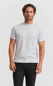 T-shirt décontracté gris chiné uni à col ras du cou et manches courtes pour homme, coupe décontractée, idéal au quotidien - Product Image 5