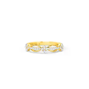 أزياء مصنع المجوهرات الجميلة النساء خواتم الذهب الأصفر الحقيقي الماس الطبيعي جولة شكل خاتم الاصبع المورد بالجملة