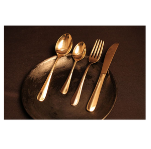 Juego de cubiertos de diseño fantástico, utensilios de cocina de latón, juego de cubiertos de 8 acero con espejo para uso en el hogar, hoteles y restaurantes - Product Image 5