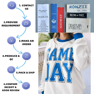 Chandails à manches longues à col rond en éponge française légère Game Day Graphic Varsity Striped Sweatshirt Baggy Sweatshirt - Product Image 2