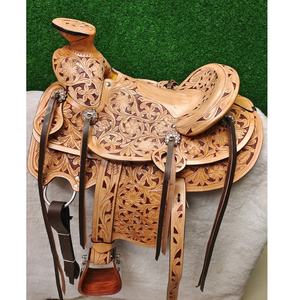 Grande Corne de Corne de Wade Arbre Bois Western Floral Cuir Usiné Cheval Plaisir Baril Outillage à Main Selle Tack Set Vente Chaude - Product Image 1