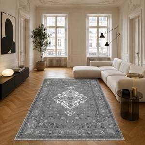 Netline Home Contemporary Floral Grey Traditional Washable <b>Rug</b> - Product Image 5