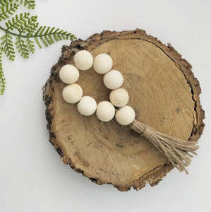Porte-rond de serviette perlé en bois pour mariage décoration de la maison dîner Table article rond de serviette perlé en bois - Product Image 1