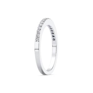 Anillo de Bodas de media eternidad sólido de corte redondo de diamante cultivado en laboratorio de 0,25 quilates, conjunto de puntas de platino Unisex - Product Image 3
