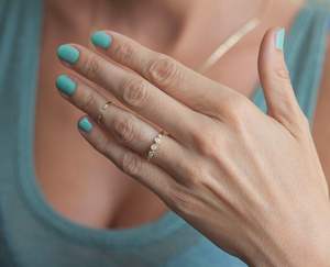 Anillo de Compromiso de Plata de Ley 925 con Cinco Piedras, Ópalo, Diamante, Moissanita, Chapado en Oro de 14K, Clásico, con Piedras Preciosas, para Aniversario de Bodas - Product Image 5