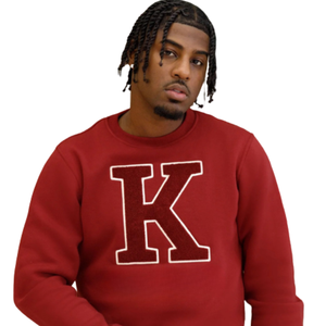 Big K KAP Chenille Sweatshirt Maroon Heavy Fleece Crewneck Brodé Grec Fraternité Apparel Premium Cotton Wear - Product Image 2