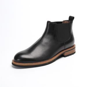 Botas Chelsea Retro de Cuero Vacuno con Amortiguación y Suavidad para Hombres, Ideales para Eventos Temáticos Vintage y Uso en la Oficina - Product Image 4