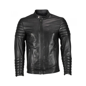 เสื้อแจ็กเก็ตหนังแกะสำหรับผู้ชาย,ขายดีที่สุดเสื้อแจ็กเก็ตหนังแท้ทรงสลิมฟิตสำหรับผู้ชาย - Product Image 6