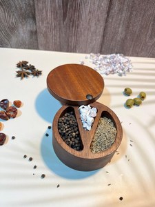 Récipient à épices en bois pour outil d'herbes et d'épices de décoration intérieure avec support de boîte à bijoux élégant - Product Image 6