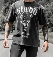T-shirt de sport surdimensionné pour homme, lavage à l'acide, 100% coton, logo personnalisé, fabrication OEM, vente en gros