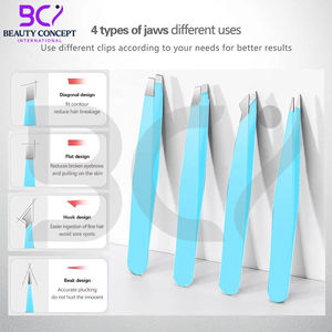 Pinzas de cejas de acero inoxidable de alta precisión para vello facial, vello de crecimiento interior y kit de eliminación de astillas - Product Image 5