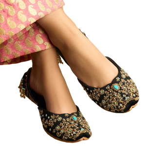 Nuevo Diseño Exclusivo de Khussa para Mujer, de la Mejor Calidad, con Adornos de Terciopelo, Antideslizante, con Suela Antideslizante - Product Image 1