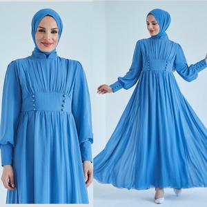 El último diseñador estilo modesto Jalabiya Kaftan elegante nuevo vestido de noche largo estilo Dubái para adultos hecho de gasa - Product Image 2