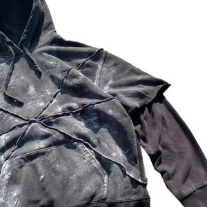 Vintage Sun Faded Acid Wash <b>Hoodie</b> OEM Custom | French Terry <b>Fleece</b> Distressed Oversized 3D Heavyweight | Winter <b>Men</b> Streetwear - Product Image 5