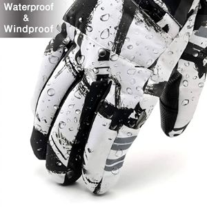 Fournisseur direct d'usine gants de ski isolés pour hommes meilleure qualité en cuir de chèvre coupe-vent imperméable Logo personnalisé hiver thermique - Product Image 4