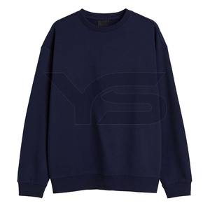 Venta caliente OEM por encargo de los hombres Sudadera de manga larga de algodón poliéster liso azul para el invierno - Product Image 1