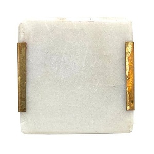 Poignée de porte en marbre massif blanc et en laiton, couleur, forme et taille personnalisées, fabriquée en Inde - Product Image 2