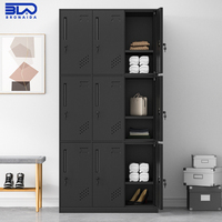 Lemari Loker Baja Tahan Api Tugas Berat dengan Desain Modern 9 Pintu Kunci & Fitur Ramah Lingkungan untuk Penyimpanan Kantor