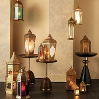 Lanternes à bougies marocaines en métal doré à double étage pour la maison et les événements, décoration du Ramadan