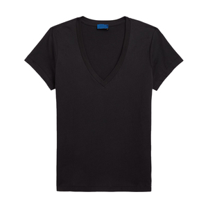Camiseta Casual de Algodón con Cuello en V para Mujer, Ropa de Marca Privada, Suministro Directo de Fábrica, OEM, ODM, Ecológica - Product Image 2