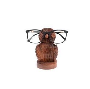 Support de verre oeil de hibou en bois fait main tendance écologique Style élégant support de spécifications accrocheur - Product Image 1