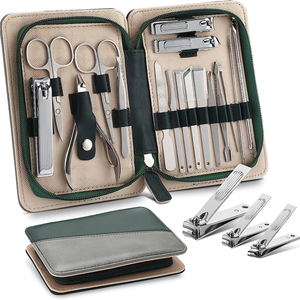 Hot Style PU Étui En Cuir Portable En Acier Inoxydable 17 Pcs Ongles Manucure Outils Manucure Ensemble Pédicure Ensemble - Product Image 1